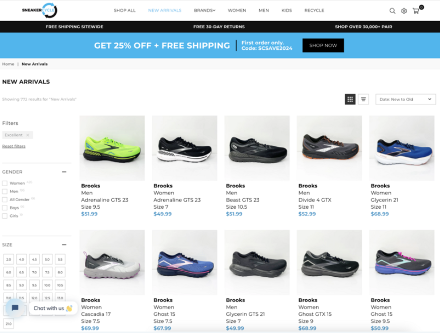 Sneaker thrift store website